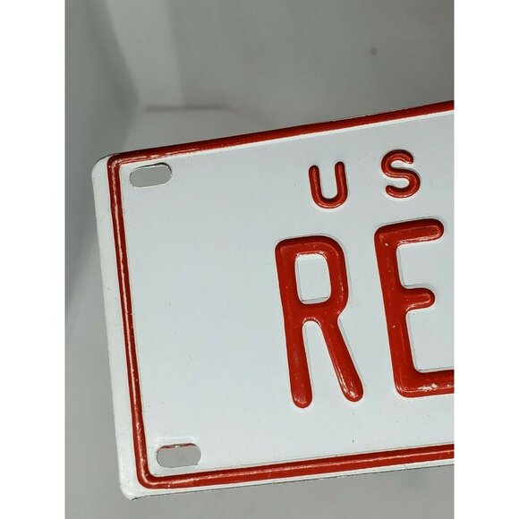 U.S.A Rex Personalized Mini License Plate – White & Red Collectible Bicycle - Picture 4 of 6
